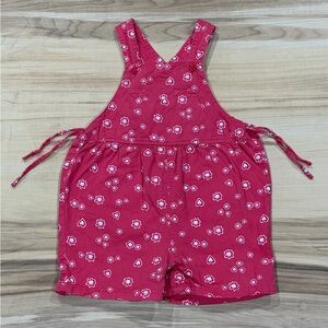 Vintage Pink Fied Gear Baby Shortalls - 24 months